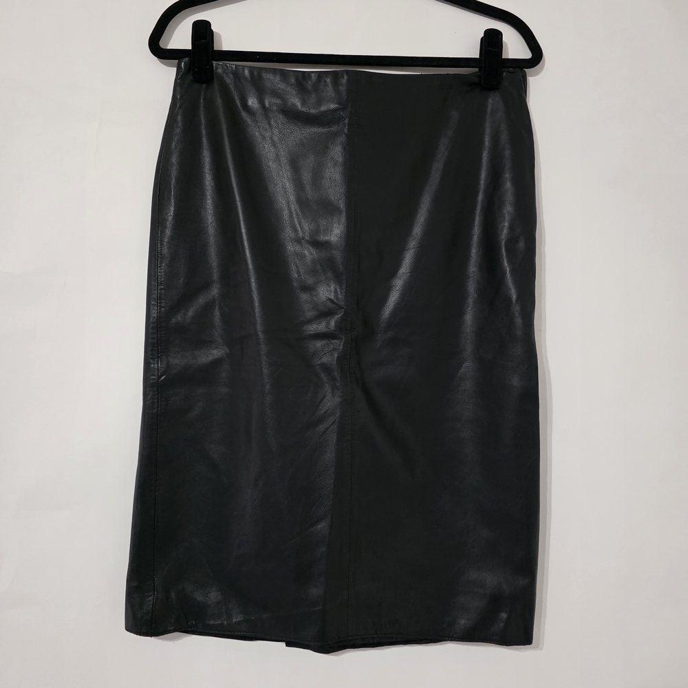 ZARA Black Leather Pencil Skirt Women's Medium